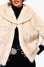 Cream Mink Collared Short Coat Est. Size S