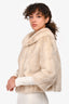 Cream Mink Collared Short Coat Est. Size S