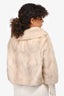 Cream Mink Collared Short Coat Est. Size S