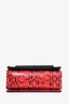 Givenchy Black Leather Red Snake Printed Sides GV3 Chain Bag