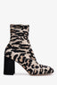 Miu Miu Leopard Print Jacquard Heeled Sock Boots Size 37