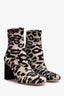 Miu Miu Leopard Print Jacquard Heeled Sock Boots Size 37