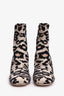 Miu Miu Leopard Print Jacquard Heeled Sock Boots Size 37