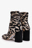 Miu Miu Leopard Print Jacquard Heeled Sock Boots Size 37