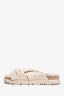 Christian Dior Cream Cannage Leather Knotted Sandals Size 37