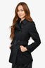 Burberry Black Cotton Short Belted Trench Coat Size 6