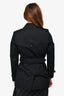 Burberry Black Cotton Short Belted Trench Coat Size 6