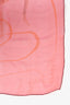 Hermès Red Printed Silk 'Faune Lettree' Scarf/Shawl 130
