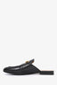 Gucci Black Leather Horsebit Princetown Slides Size 38