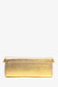 Mark Cross Gold Saffiano Leather 'Grace' Box Bag with Crossbody Strap
