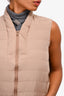 Brunello Cucinelli Beige Silk Padded Vest Size 44