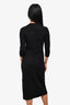 Holt Renfrew Vintage Black Cashmere V-Neck Midi Dress Size M