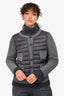 Moncler Grey Padded 'Maglione Tricot' Knit Cardigan Size L