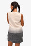 Victoria Victoria Beckham Cream/Grey Ombre Silk/Cashmere Sleeveless Dress Size 6 US