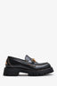 Gucci Black Brushed Leather Lug Loafers Size 36.5