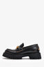 Gucci Black Brushed Leather Lug Loafers Size 36.5