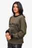 Balamin Green Wool Sparkle Logo Crewneck Sweater Size 36