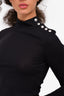 Balmain Black Wool/Cotton Turtleneck Top Size 36