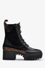 Louis Vuitton Brown/Black Leather Monogram Laureate Boots Size 37