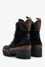Louis Vuitton Brown/Black Leather Monogram Laureate Boots Size 37