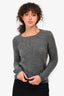 Loro Piana Grey Cashmere/Silk Button Detailed Sweater Size 38