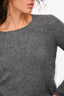 Loro Piana Grey Cashmere/Silk Button Detailed Sweater Size 38