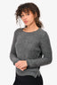 Loro Piana Grey Cashmere/Silk Button Detailed Sweater Size 38