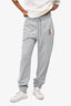 Burberry Grey Logo Embroidered Sweatpants Size XS Mens