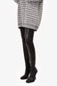 Burberry Black Faux Leather Thigh High Heeled Boots with Brown Heel Size 40