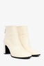 Balenciaga Cream Leather Chelsea Heeled Boots Size 38