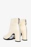 Balenciaga Cream Leather Chelsea Heeled Boots Size 38