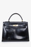 Hermès 1980 Black Box Leather Kelly 32 'As Is'