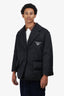 Prada Black Reissue Nylon Belted Puffer Blazer Jacket Size 38 Mens