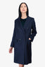 Max Mara Navy Cashmere Long Coat Size 42
