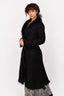 Joseph Black Lambskin Long Belted Coat Size 36