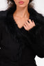 Joseph Black Lambskin Long Belted Coat Size 36