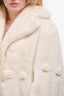 Ermanno Scervino White Faux Fur Jacket Size 40