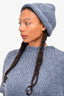 Fabiana Filippi Blue Mohair/Wool Sleeveless Sweater with Matching Hat Size M