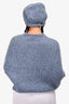 Fabiana Filippi Blue Mohair/Wool Sleeveless Sweater with Matching Hat Size M