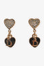 Christian Dior Crystal Studded Heart Shaped Ear Pendants