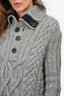 Holt Renfrew Vintage Grey Baby Alpaca/Merino Wool Cable Knit Sweater Size XS