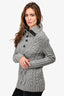 Holt Renfrew Vintage Grey Baby Alpaca/Merino Wool Cable Knit Sweater Size XS