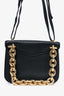 Bottega Veneta Black Grained Leather Mount Envelope Chain Small Crossbody Bag