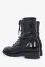 Pre-Loved Chanel™ Black Interlocking CC Logo Leather Combat Boots Size 40.5