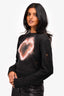R13 Grey Cashmere Heart Printed Distressed Sweater Size L
