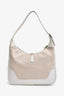 Hermès 2002 Cream Canvas/Leather Trim Hobo Shoulder Bag