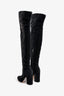 Gianvito Rossi Grey Velvet Over The Knee Heeled Boots Size 36.5