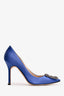 Manolo Blahnik Blue Satin Hangisi Heels Size 36.5 (As Is)