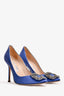 Manolo Blahnik Blue Satin Hangisi Heels Size 36.5 (As Is)
