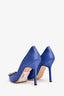 Manolo Blahnik Blue Satin Hangisi Heels Size 36.5 (As Is)